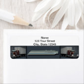 Semi Trucks op Staal Gekleurd Etiket (Insitu)