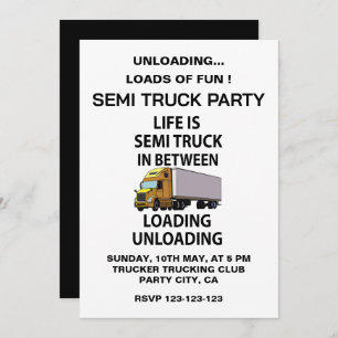 Semi Trucks Trucker Driver Party Kaart