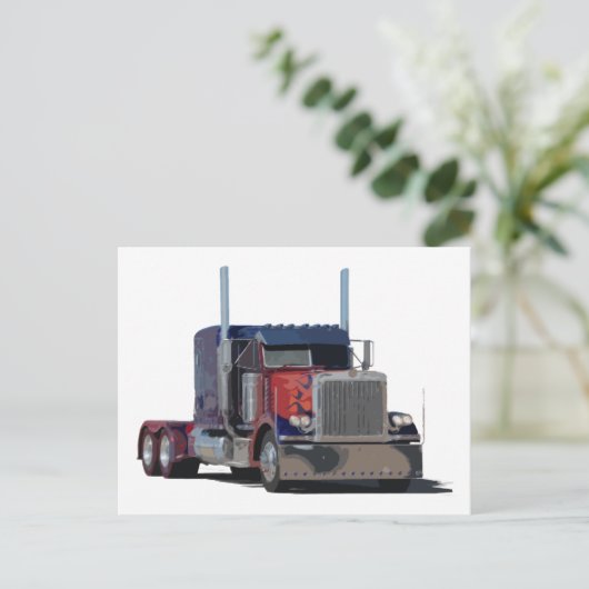 Semi-vrachtwagen Briefkaart (Staand voorkant)
