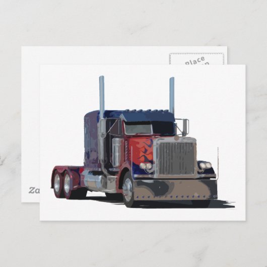 Semi-vrachtwagen Briefkaart (Voorkant / Achterkant)