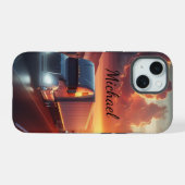 Semi-vrachtwagen lange afstand vrachtwagen aangepa iPhone 15 case (Achterkant horizontaal)