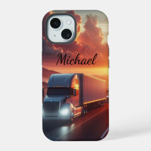 Semi-vrachtwagen lange afstand vrachtwagen aangepa iPhone 15 case