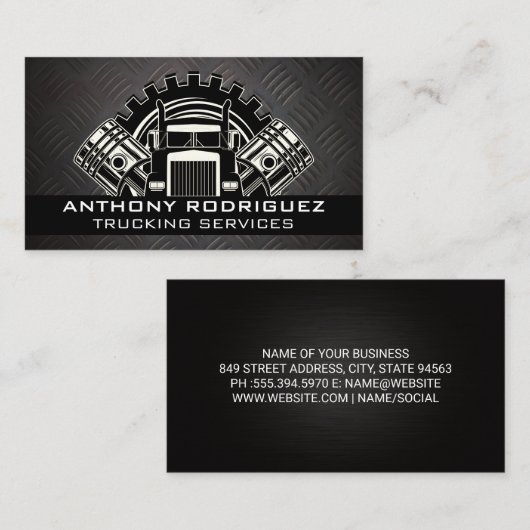 semi-vrachtwagen | Stuurprogramma | Logistieke dra Visitekaartje (Voorkant / Achterkant)