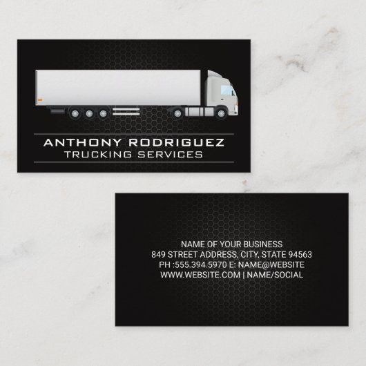 semi-vrachtwagen | Vervoer Leveringen Visitekaartje (Voorkant / Achterkant)