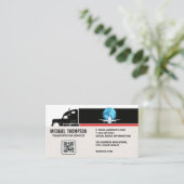 semi-vrachtwagen | Wereldbol | Verzending Visitekaartje (Staand voorkant)