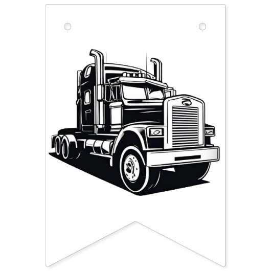 Semi vrachtwagenchauffeur vervoer Happy Birthday P Vlaggetjes (Eerste vlag)