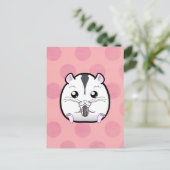 Semi White Russian Dwarf Hamster Briefkaart (Staand voorkant)