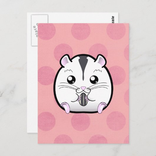 Semi White Russian Dwarf Hamster Briefkaart (Voorkant / Achterkant)