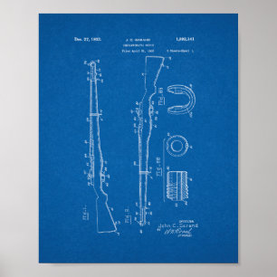 Semiautomatic Rifle Patent - blauwdruk Poster