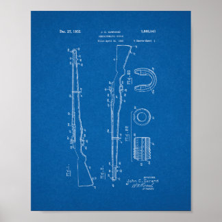 Semiautomatic Rifle Patent - blauwdruk Poster