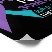 Semicolon - Blauwgroen en Paarse - zelfmoordbewust Poster (Hoek)