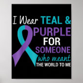 Semicolon - Blauwgroen en Paarse - zelfmoordbewust Poster (Voorkant)