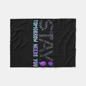Semicolon Blijf morgen heeft je nodig Fleece Deken (Voorkant (Horizontaal))