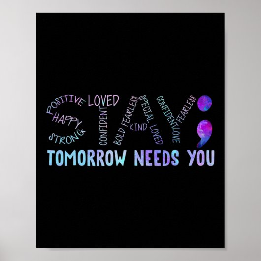 Semicolon Blijf morgen heeft je nodig Poster (Voorkant)