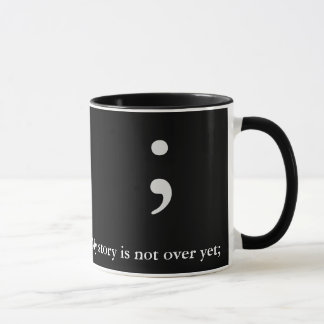 Semicolon - Blk & White - Mijn verhaal is nog niet Mok
