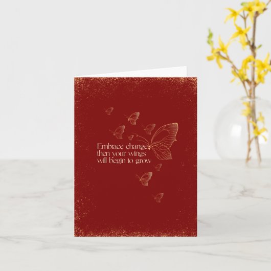 Semicolon Butterfly - Embrace Change Kaart (Gele Bloem)