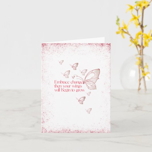 Semicolon Butterfly - Embrace Change Kaart (Gele Bloem)