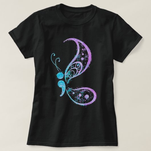 Semicolon Butterfly Mental Health Suicide Awarene T-shirt (Design voorkant)