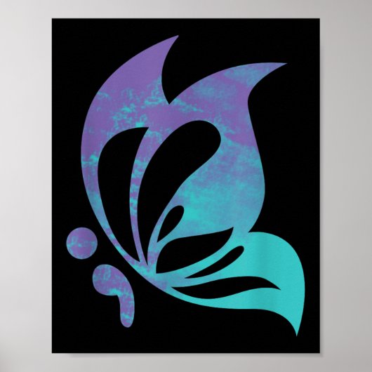 Semicolon Butterfly Mental Suicide Prevention Awar Poster (Voorkant)