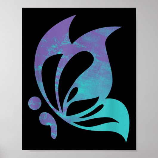 Semicolon Butterfly Mental Suicide Prevention Awar Poster (Voorkant)
