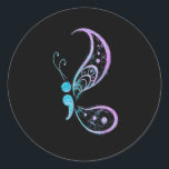Semicolon Butterfly Semi Colon Ronde Sticker<br><div class="desc">Semicolon Butterfly Semi Colon</div>