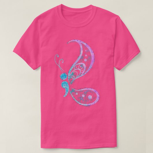  Semicolon Butterfly SemiColon Tattoo Menta T-shirt (Design voorkant)