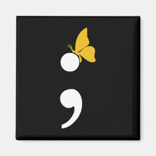Semicolon Butterfly Zelfmoorddepressie Preventie Magneet