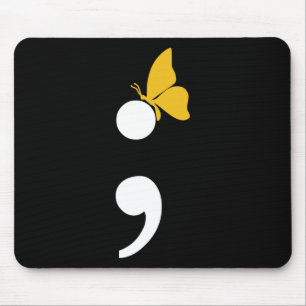 Semicolon Butterfly Zelfmoorddepressie Preventie Muismat