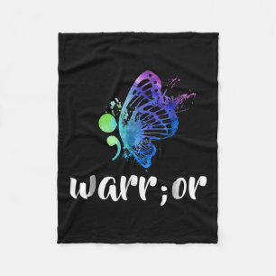 Semicolon Butterfly: zelfmoordpreventie Fleece Deken