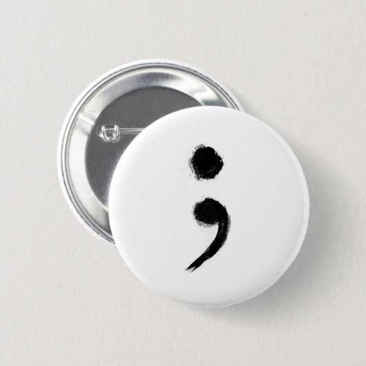 SemiColon-Button Ronde Button 5,7 Cm (Voorkant /achterkant)