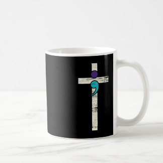 Semicolon Cross Mental Health Awareness kostuum WA Koffiemok