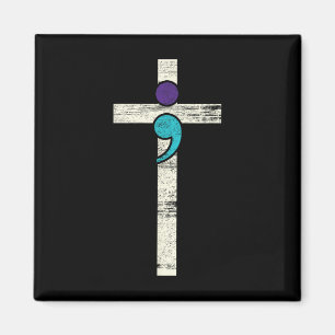 Semicolon Cross Mental Health Awareness kostuum WA Magneet