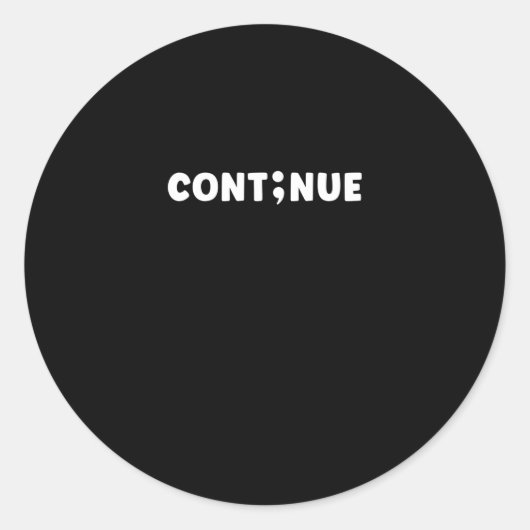 Semicolon: Dag van Zelfmoordpreventie Ronde Sticker (Voorkant)