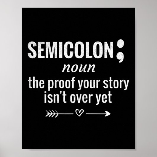 Semicolon Definitie Bewustzijn Semicolon Zelfmoord Poster (Voorkant)