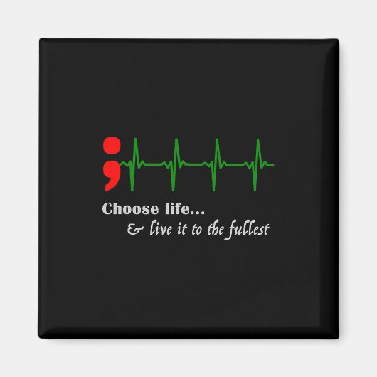 Semicolon ECG Suicide Awareness Prevention Magneet (Voorkant)