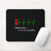 Semicolon ECG Suicide Awareness Prevention Muismat (Met muis)