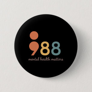 Semicolon Geestelijke Gezondheidsproblemen Zelfmoo Ronde Button 5,7 Cm