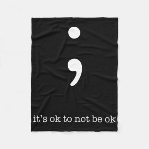 Semicolon Gezondheid Wellness Motivatie Aanmoedigi Fleece Deken