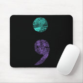 Semicolon Gift Suicide Prevention Awareness Muismat (Met muis)