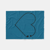 Semicolon Heart Mental Health Awareness Therast De Fleece Deken (Voorkant (Horizontaal))
