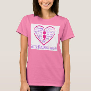 SemiColon Heart voor Zelfmoord en Depressiebewustz T-shirt