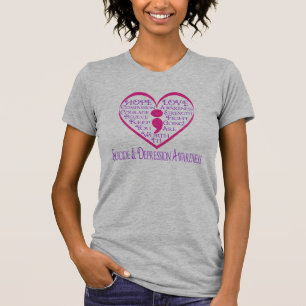 SemiColon Heart voor Zelfmoord en Depressiebewustz T-shirt