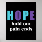 Semicolon hold on pain beëindigt zelfmoordbewustzi poster (Voorkant)