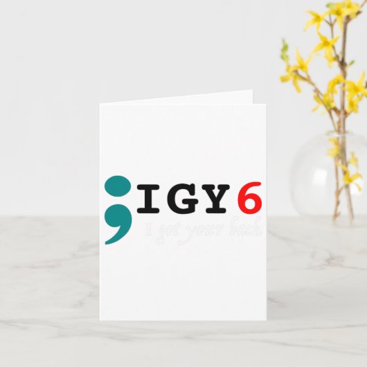 Semicolon Ik heb je CK zelfmoordbewustzijn Kaart (Gele Bloem)