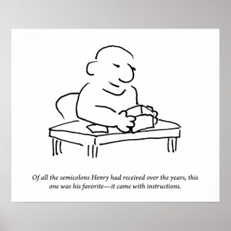 Semicolon Instructions Poster