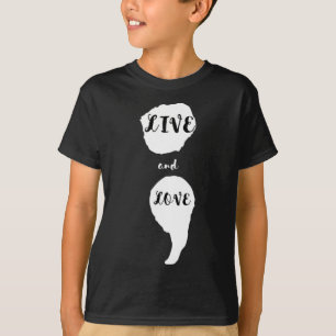 Semicolon Live en Love Suicide Awareness voor Ment T-shirt