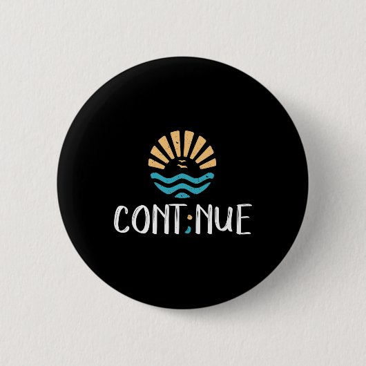 - Semicolon Mental Health Awareness Gift Ronde Button 5,7 Cm (Voorkant)