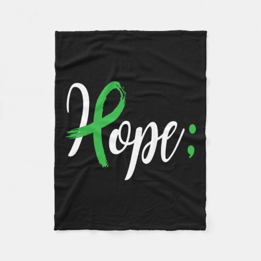 Semicolon Mental Health Awareness Maand Ondersteun Fleece Deken (Voorkant)