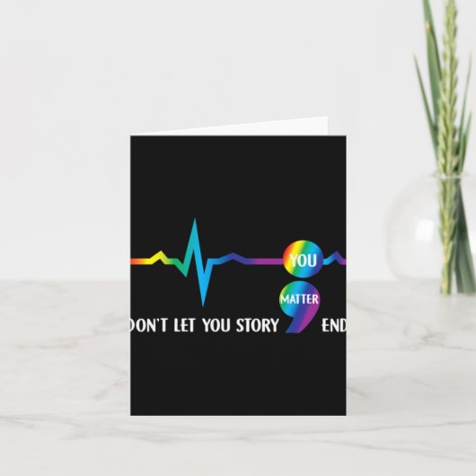 Semicolon Mental Health Awareness Suicide Preventi Kaart (Voorkant)