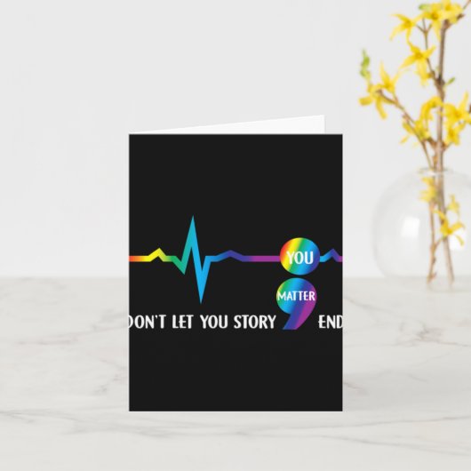 Semicolon Mental Health Awareness Suicide Preventi Kaart (Gele Bloem)